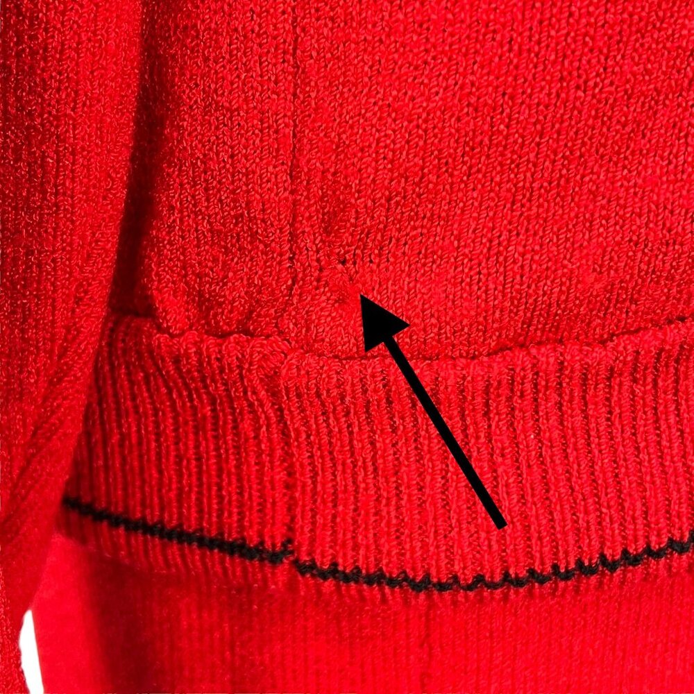Vintage Don Sayres Wellmore Womens Santana Knit Skirt Sweater Jacket Red 10 12 - Picture 15 of 15